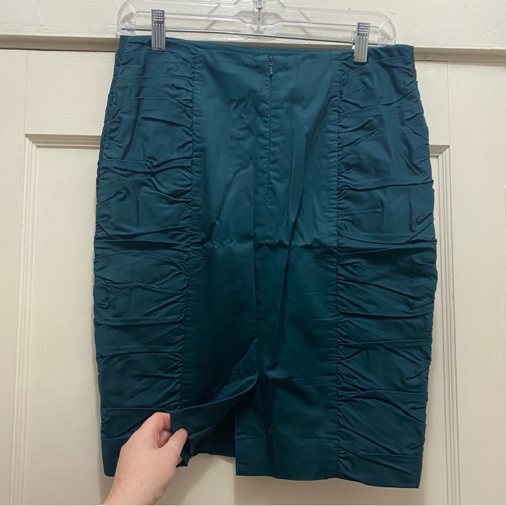 🎉Host Pick🎉 Anthropologie ruched teal skirt - Picture 4 of 6